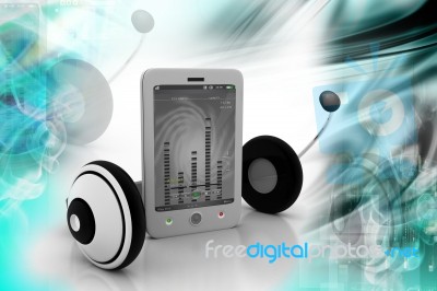 A Creative Cell Phone With Headphones Stock Image