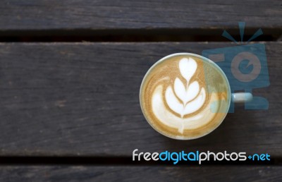 A Cup Of Coffee Late Art Stock Photo