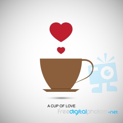 A Cup Of Love With Heart  Illustration Stock Image