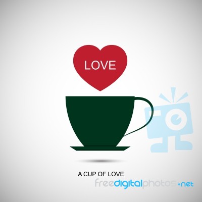 A Cup Of Love With Heart  Illustration Stock Image