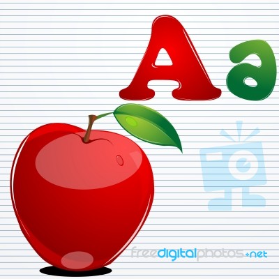 A For Apple Stock Image