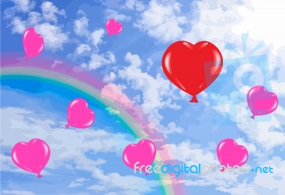 A Freedom Heart Balloons Stock Image