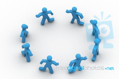 A Group Of People Running Around In Circle Stock Image