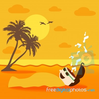 A Man Laying On The Beach With Sand Treatment Stock Image