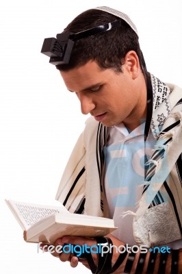 A Man Reading Book Stock Photo