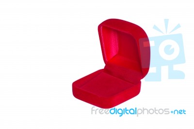 A Open Red Velvet Box Stock Photo