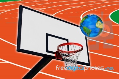 A Panel Of Basketball Stock Photo