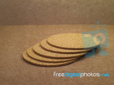 A Pile Of Hot Cup Serving Tray Made Of Compressed Sawdust On Wooden Board Stock Photo