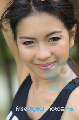 A Portrait Of Attractive Asian Woman Stock Photo