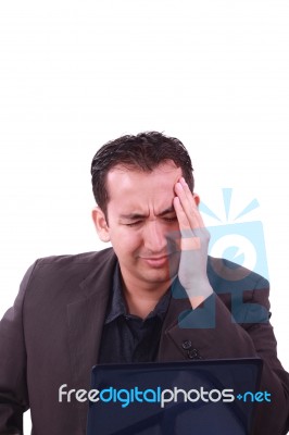 A Puzzled Young Guy Stock Photo