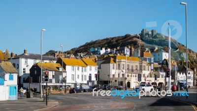 A Sunny Day In Hastings Town Stock Photo