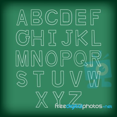 A To Z Uppercase Alphabet Handrawn  Illustration Stock Image