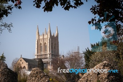 A View Of Bury St.edmunds Cathedral Stock Photo