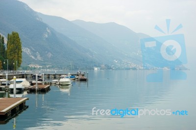 A View Of Lake Iseo At Sarnico Stock Photo