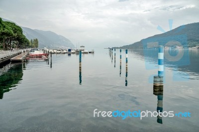 A View Of Lake Iseo At Sarnico Stock Photo