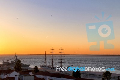 A View Of New Dawn In Alfama Stock Photo