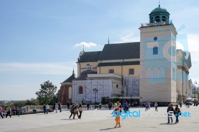 A View Of The Old Market Square In Warsaw Stock Photo