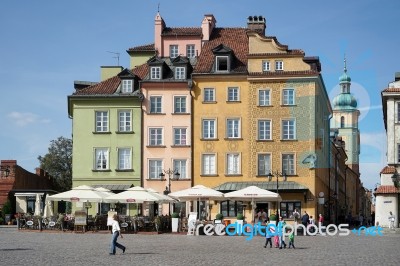 A View Of The Old Market Square In Warsaw Stock Photo