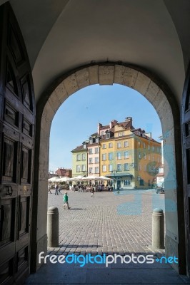 A View Of The Old Market Square In Warsaw Stock Photo