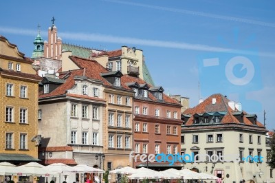 A View Of The Old Market Square In Warsaw Stock Photo