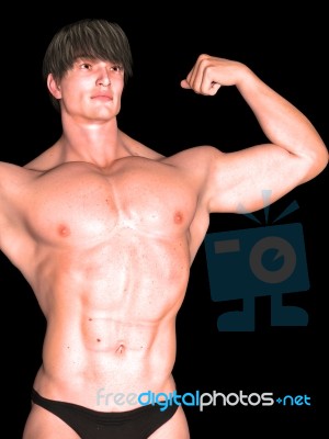 A Young Male Model Of Bodybuilding Stock Image