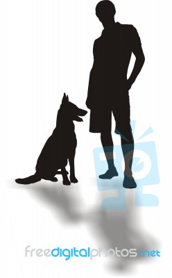 A Young Man And His Dog Stock Image