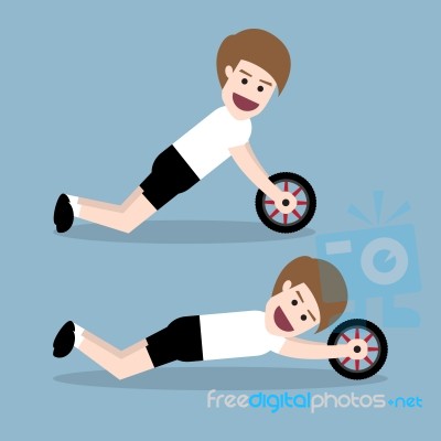 Ab Wheel Training Stock Image