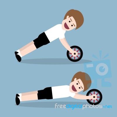 Ab Wheel Training Stock Image