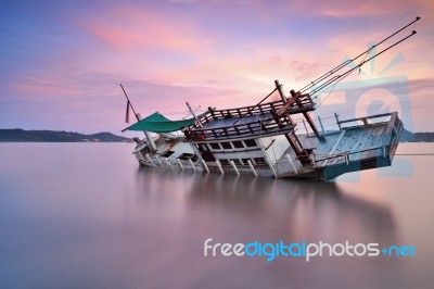 Abandoned Boat Stock Photo