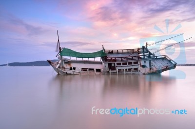 Abandoned Boat Stock Photo