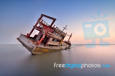 Abandoned Boat Stock Photo