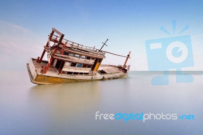 Abandoned Boat Stock Photo