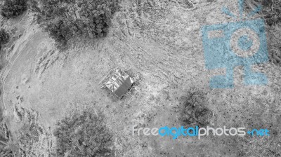 Abandoned Outback Farming Shed In Queensland Stock Photo