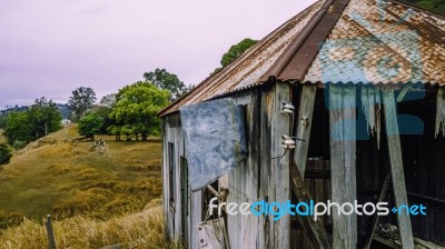 Abandoned Outback Farming Shed In Queensland Stock Photo