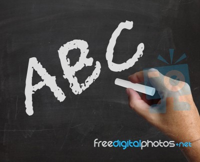 Abc Word Represents Alphabet Letters And Kindergarden Stock Image