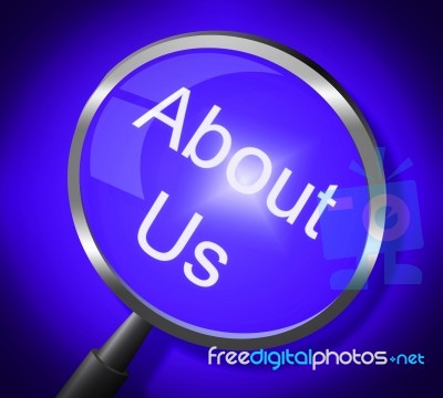 About Us Indicates About-us Company And Magnifier Stock Image