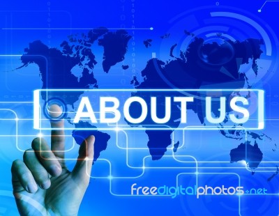 About Us Map Displays Website Information Of An International Co… Stock Image