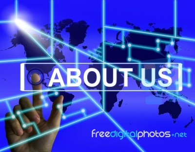 About Us Screen Shows Website Information Of An International Co… Stock Image