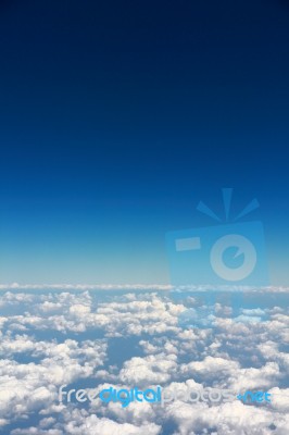 Above Cloud Blue Sky Background Only Stock Photo