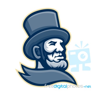 Abraham Lincoln Head Mascot Stock Image