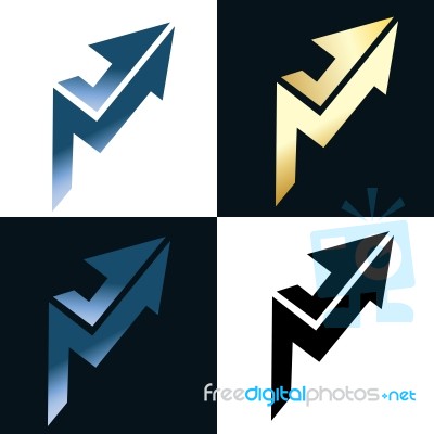 Abstract Arrow Logo Collection For Web Or Business Brand Stock Image