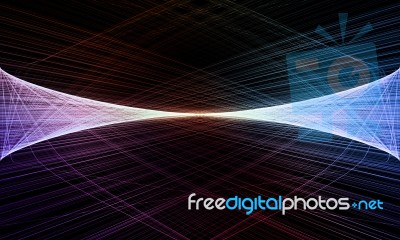 Abstract Background With Colorful Wave On Black Background Stock Image