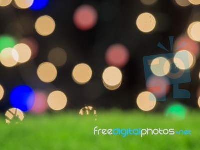 Abstract Beautiful Light Background On Green Grass Stock Photo