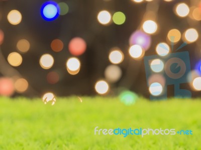 Abstract Beautiful Light Background On Green Grass Stock Photo