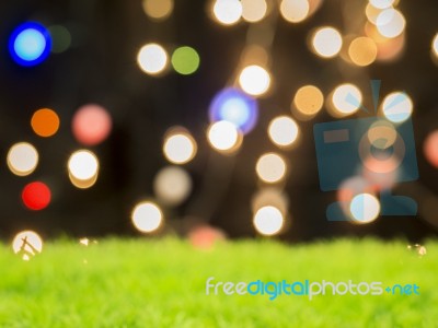 Abstract Beautiful Light Background On Green Grass Stock Photo