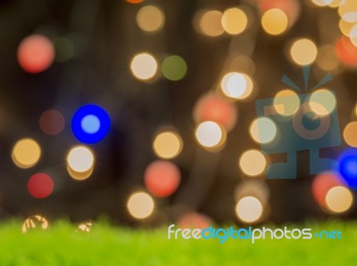 Abstract Beautiful Light Background On Green Grass Stock Photo