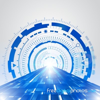 Abstract Blue Technology New Future Concept Background Stock Image