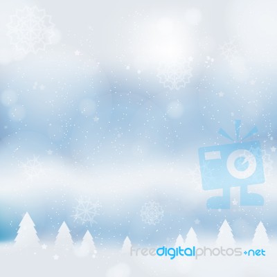 Abstract Christmass Winter Background With Snowflakes Stock Image