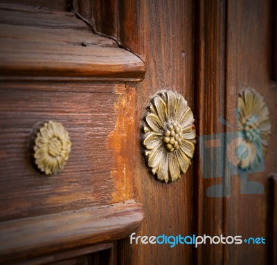 Abstract    Closed Wood Door Crenna Gallarate Varese Italy Stock Photo