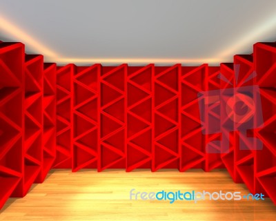 Abstract Color Red Wall Interior Design Stock Image